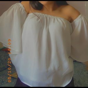 White off the shoulder shirt